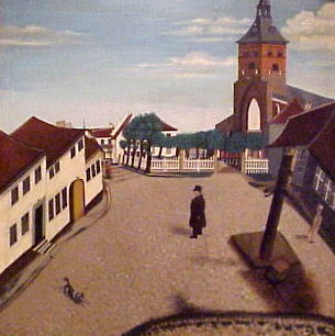 Klingenberg med Sankt Kunds kirke. Usigneret.