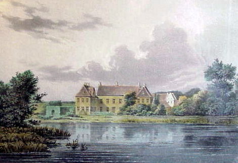 Herregården Lykkesholm. Litografi 1850*erne. Set i H.C. Andersens Hus 2002. Foto: Lars Bjørnsten Herregården Lykkesholm. Litografi 1850*erne. Set i H.C. Andersens Hus 2002. Foto: Lars Bjørnsten