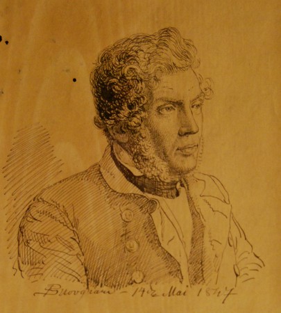 Louis Edzard Mourier(1805-1877) borgmester i Odense 1861 - 1877. Tegnet to uger før sit bryllup af P.C. Skovgaard den 14. maj 1847. 