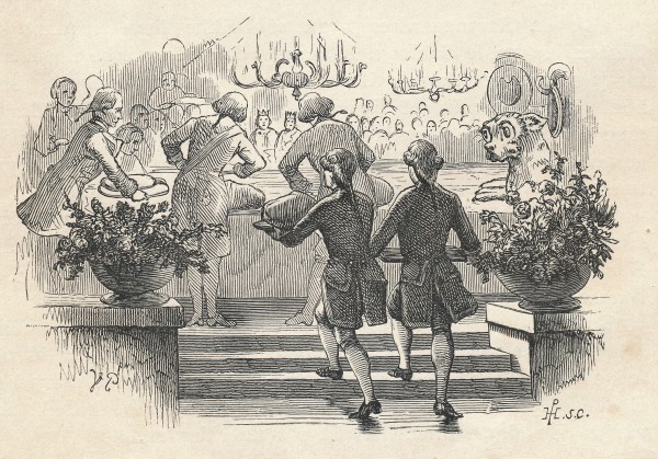 Illustrationer til H.C. Andersens eventyr "Fyrtøjet" udført af tegneren Vilhelm Pedersen .