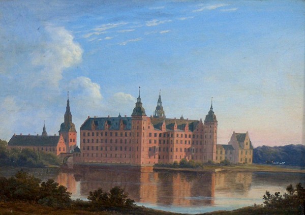 Frederiksborg Slot. Malet af Andreas Juuel inden 1856. Foto Lars Bjørnsten Odense 2005. Set på Frederiksborg Slot.  