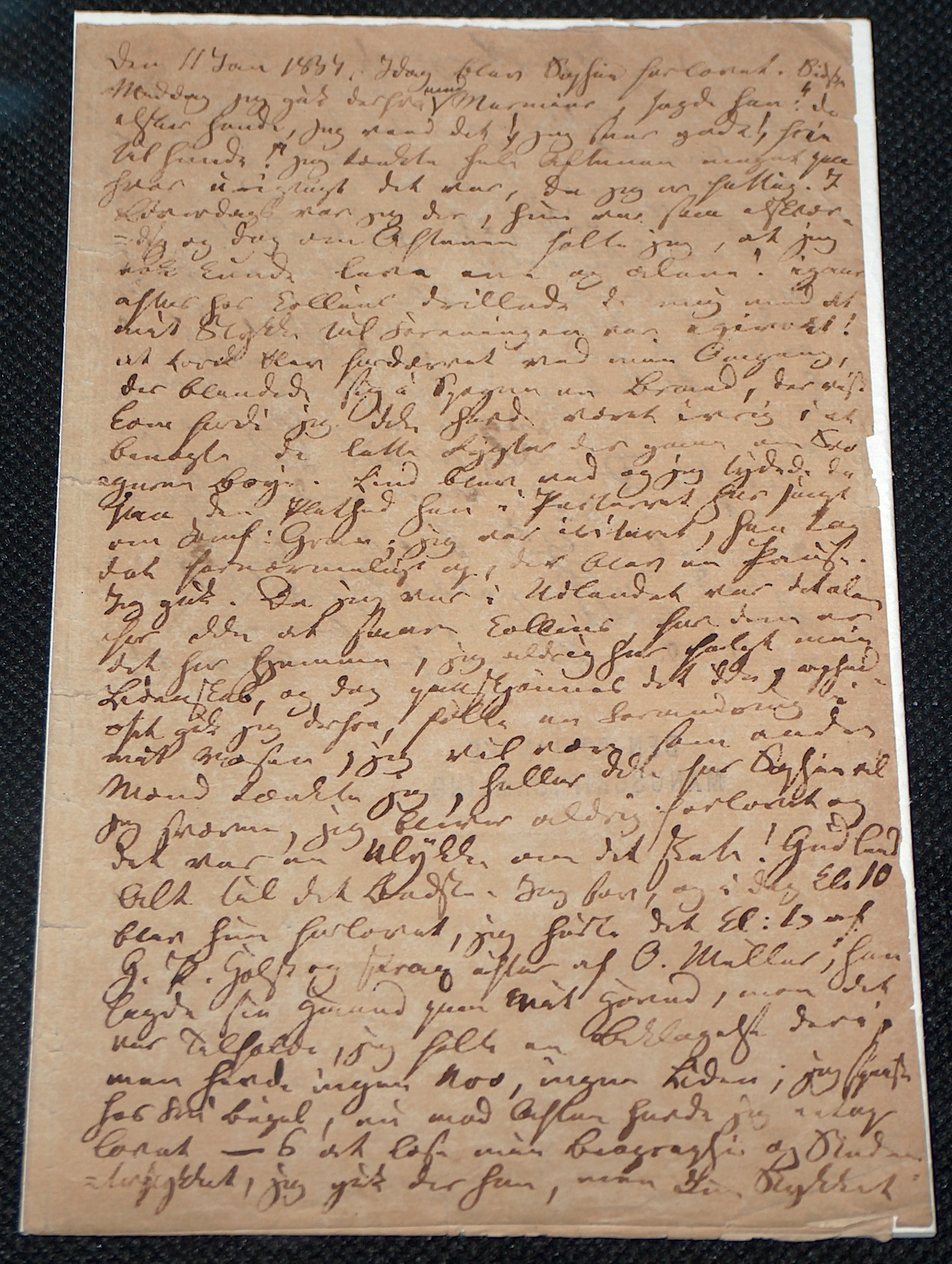 H.C.Andersen: Manuskript af dagsbogsoptegnelse 11. December 1837 H.C. Information